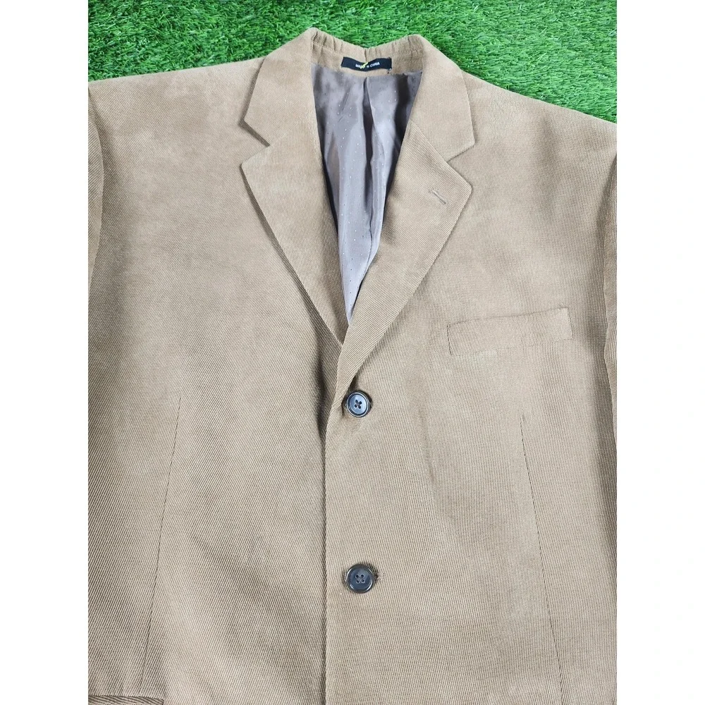 Calvin Klein Sport Coat Mens 42S Beige Corduroy Three Button Blazer Jacket Lined